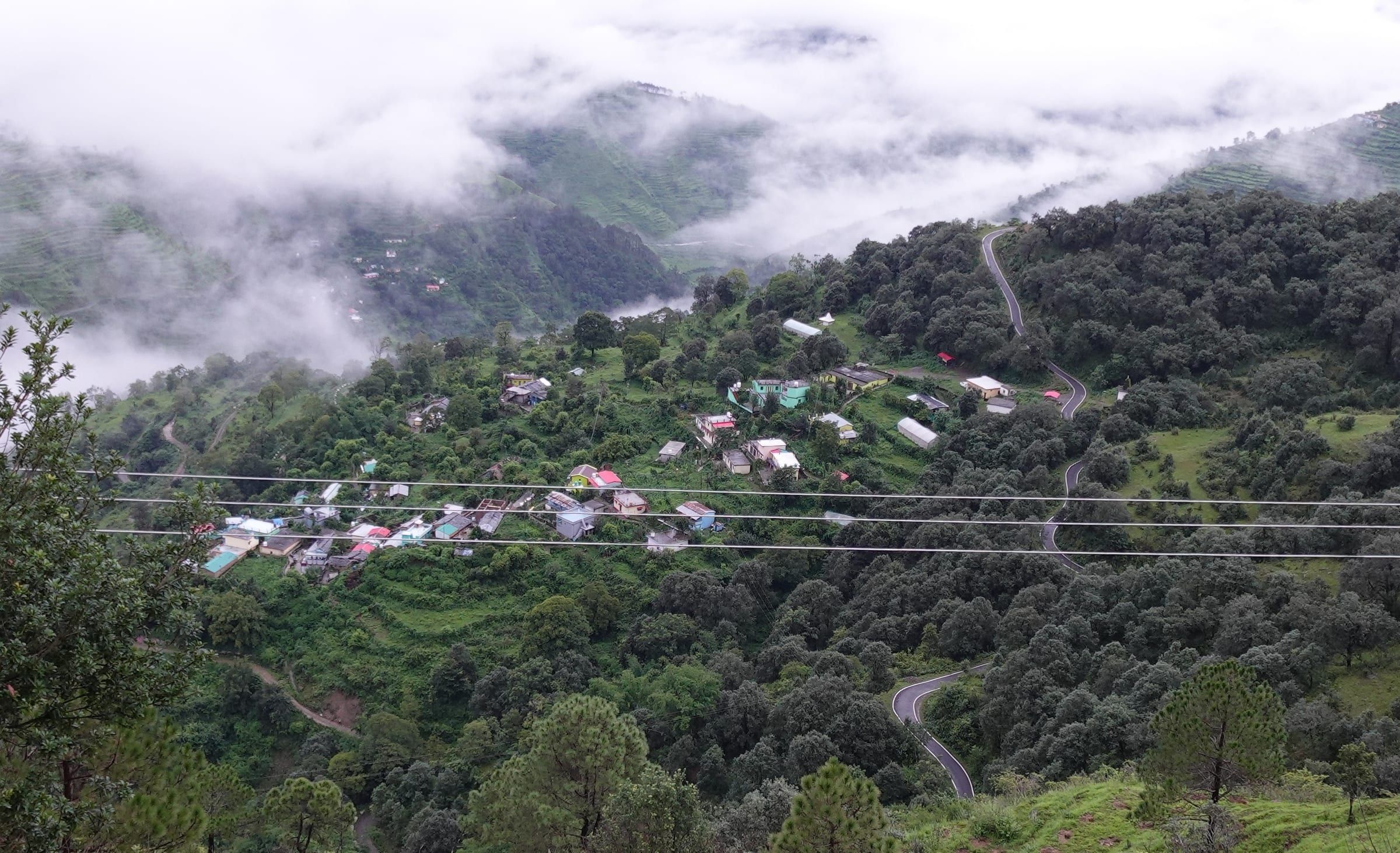 On the way to my native place in Pauri Garhwal, Uttarakhand, India. The landscape captured is close to Chaubattakhal.